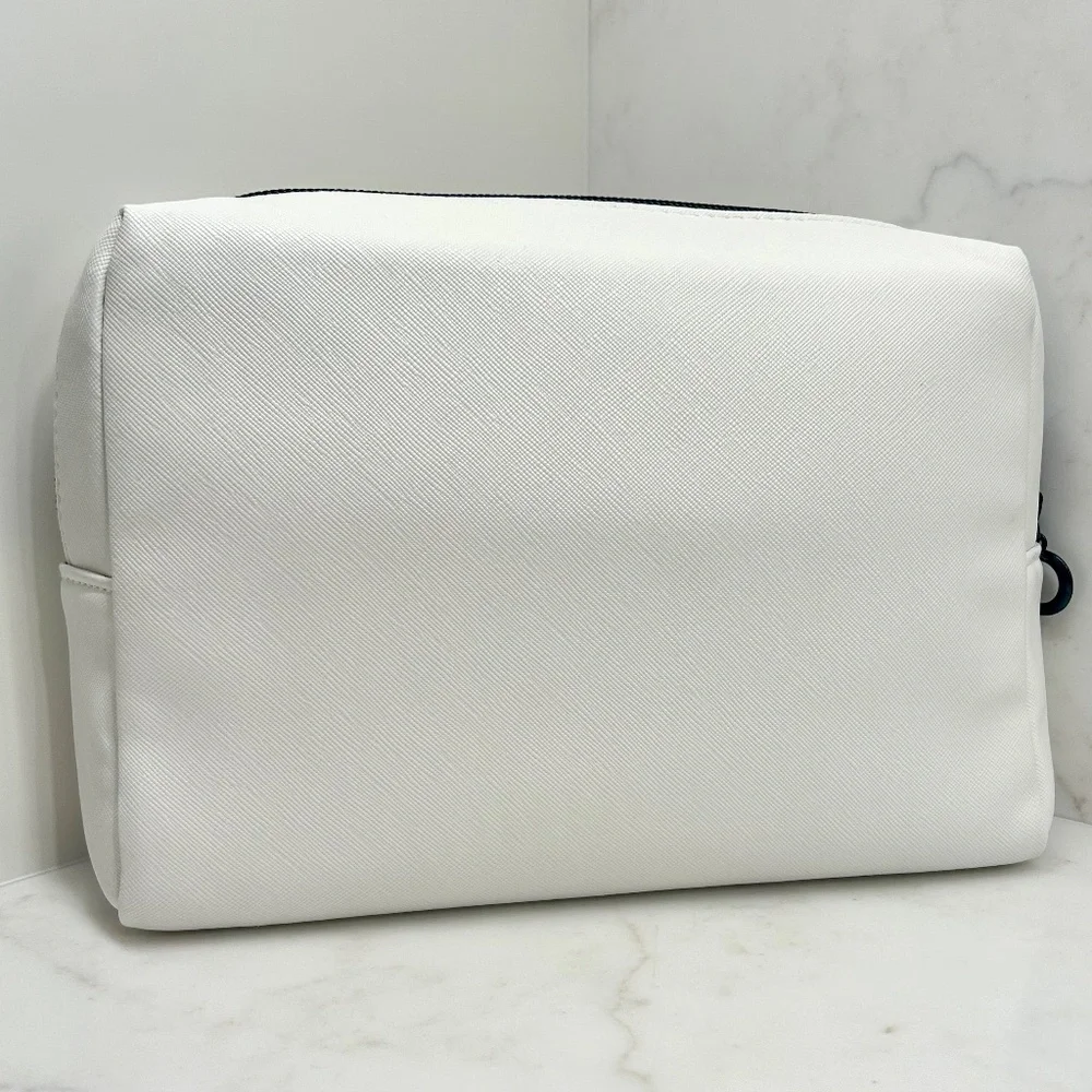 Dermstore Ivory & Black Lined Zip Top Cosmetic Bag - NWOT - Unused